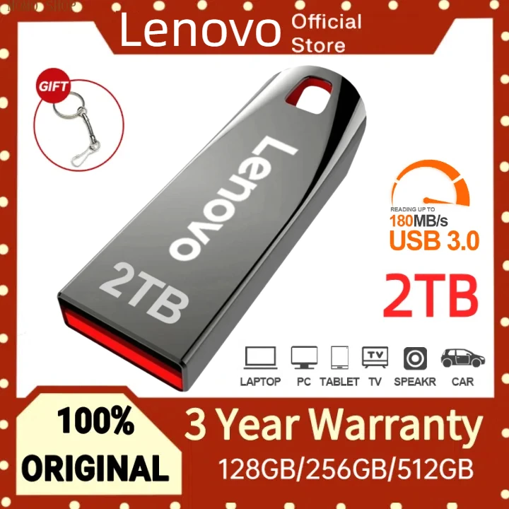 USB Flash Drive Lenovo 2TB Metal 1TB Usb 3.0 512GB 256GB Portable Usb Drive Waterproof Memoria Flash Disk