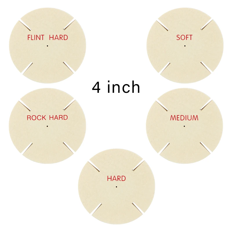 Marathon 4" Felt Wheel, 1/4" Thick, Pin Hole, Rock Hard