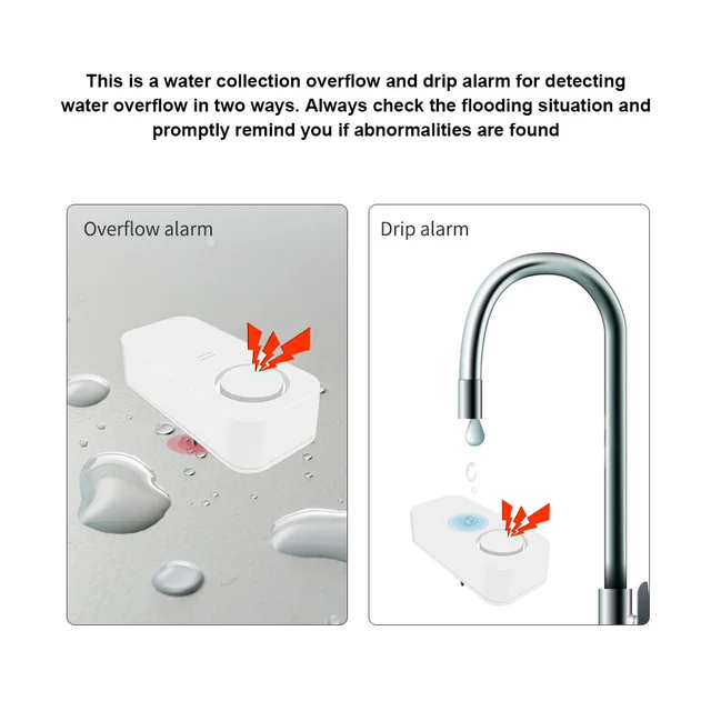 Fuers Water Leak Detector Alarm Sensitive Leak and Drip Alert with 90db Loud Home Security Overflow Sensor for Kitchen Bathroom 3