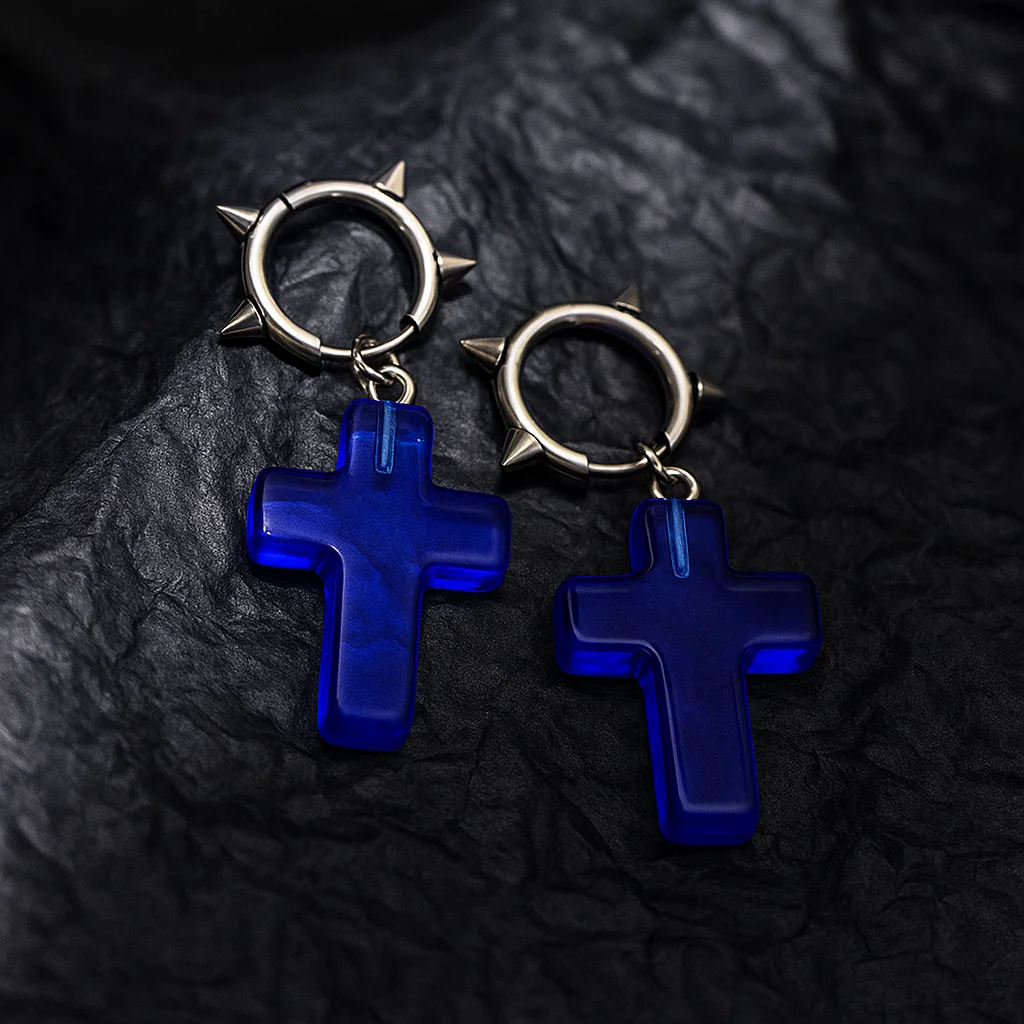 Thorn Heart Gothic Earrings - Unisex Punk Cross Jewelry Gift