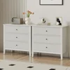 3 Drawer Dresser Set of 2, Fluted Chest of Drawers with Storage, Modern Painted 30 inch Tall Nightstand for Bedroom Living Room 1