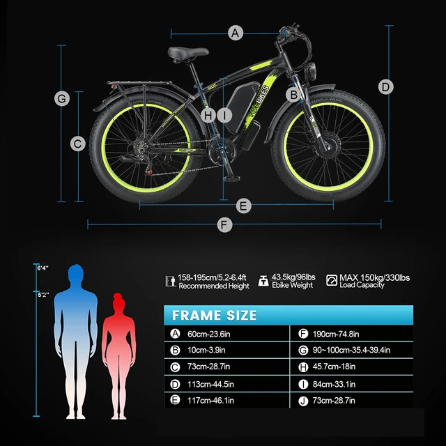 Bicicleta eléctrica de 2000 W para adultos con neumático de grasa de 26 x 4  pulgadas, bicicleta de montaña eléctrica de doble motor, batería extraíble