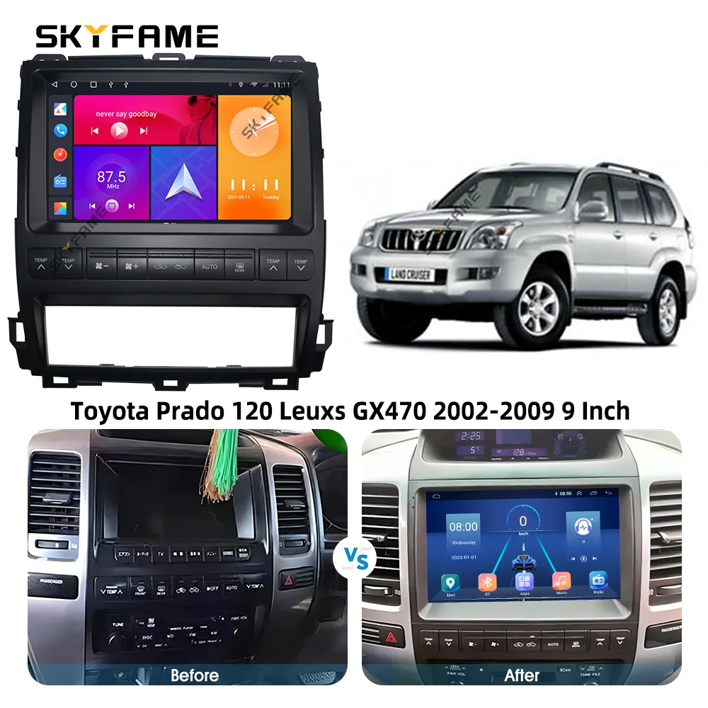 UGAR Double DIN Radio Dash Kit For Toyota Land Cruiser Prado / Lexus GX 470 2002-2009 - Installation Fascia Panel - View #7