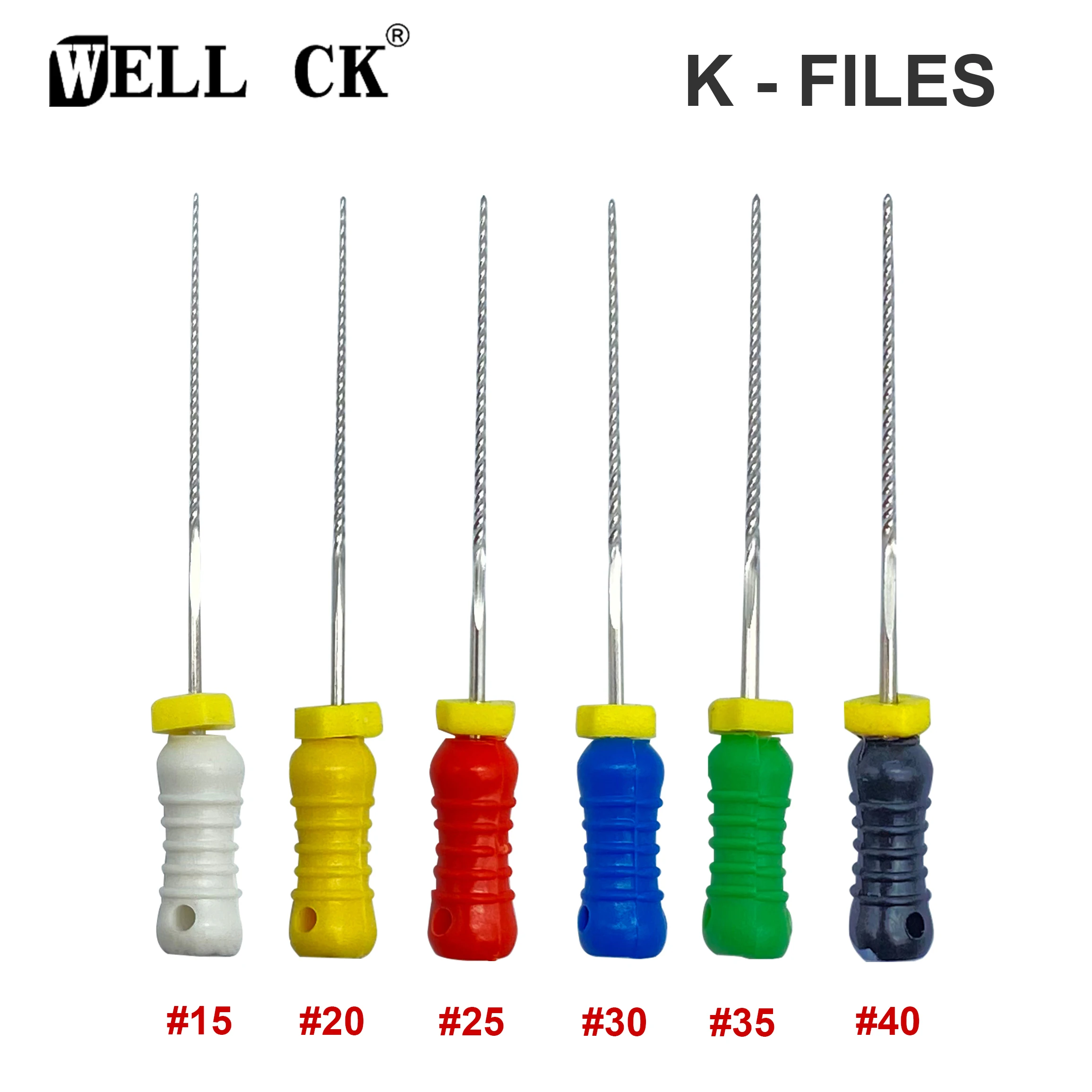 6pcsPackDentalToolsRootCannalEndoKFile21mm25mmStainlessSteelEndodonticInstruments