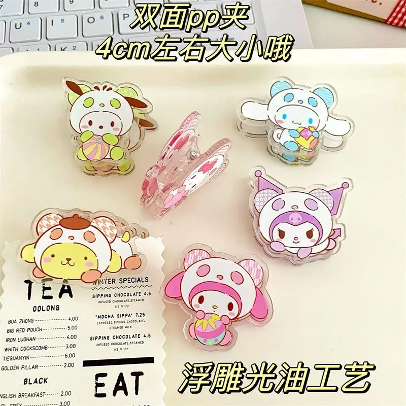 

6Pcs/set Cartoon Cute PP Clip Acrylic Binder ClipPage Holder Paper Clip Clamp File Index Photo Stationery Storage Office School