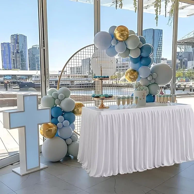 Table Skirt Blue Baby Shower Table Decorations Party Table Skirt