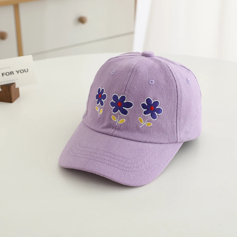 Baby Girls Baseball Summer School Cartoon Flowers Children Outdoor Kids Caps for 2-8Years Adjustable Sports Hats Cotton