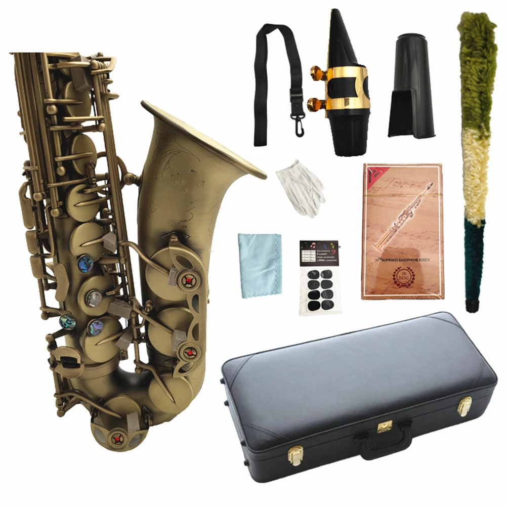 Alto Saxophone R 54 Antique Copper Plated E-flat Professional Musical Instrument Mouthpiece Reed Neck