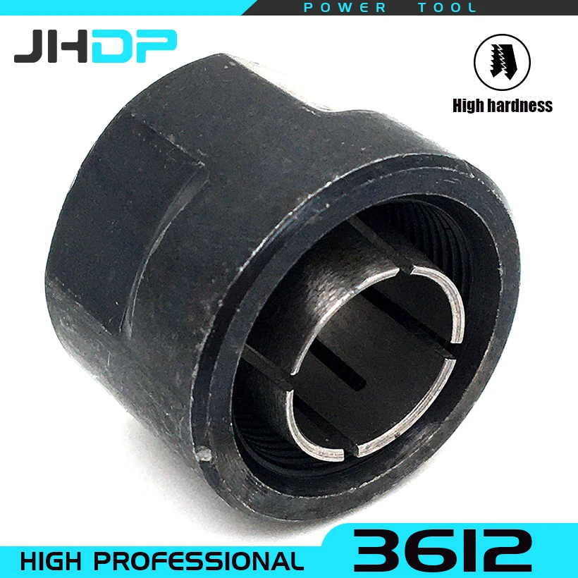 BlackMetalColletNutPlungeRouterParts127mm12mm12CenterHole