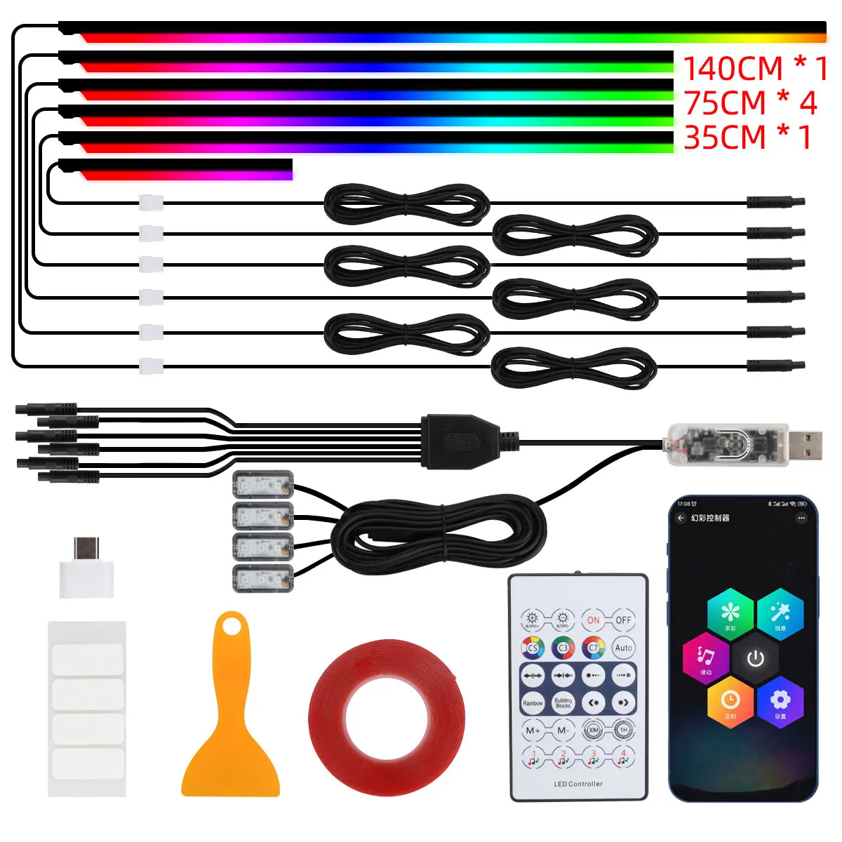 KEVANLY luces ambientales para coche 10 en 1, lámparas de ambiente RGB universales para reposapiés, aplicación USB, encendedor de cigarros remoto para Tesla Model 3 Y S X