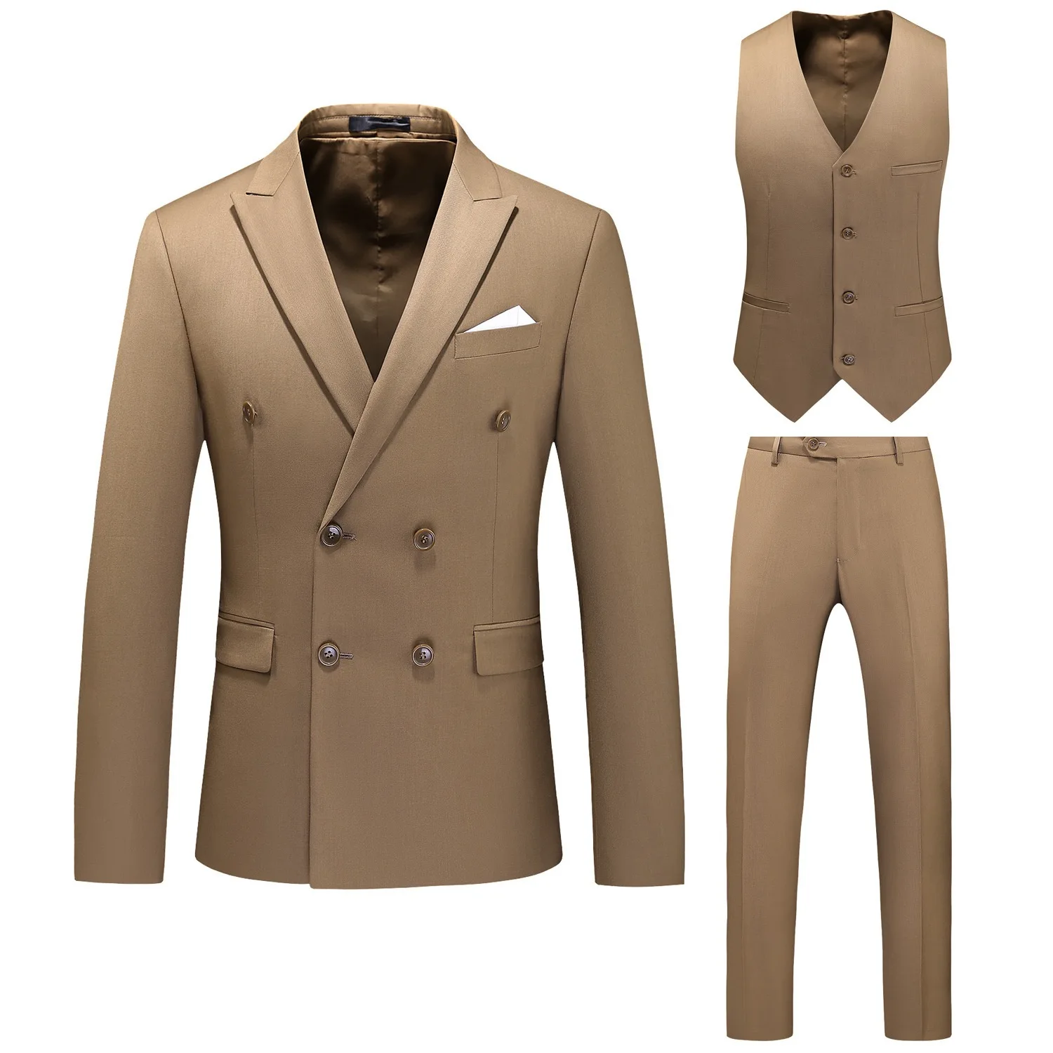 O653Groom's suit British slim suit three-piece wedding men's suit