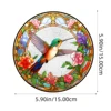 Acrylic Pattern Hummingbird Stained Window Hangings Colorful Flower Suncatchers for Windows, Birds Window Hangings with Chain 6