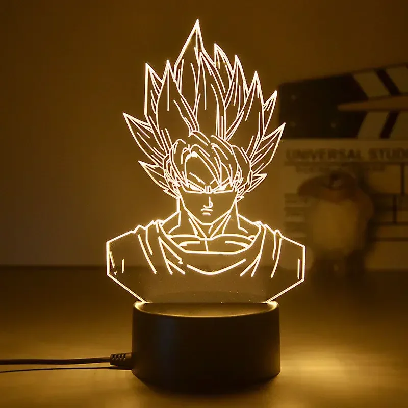 Anime Vegeta Cartoon 3D Led Light Anime Figure Night Light Dragon Ball Z King Children Son Goku Gk Lampada Da Scrivania Decor Gift