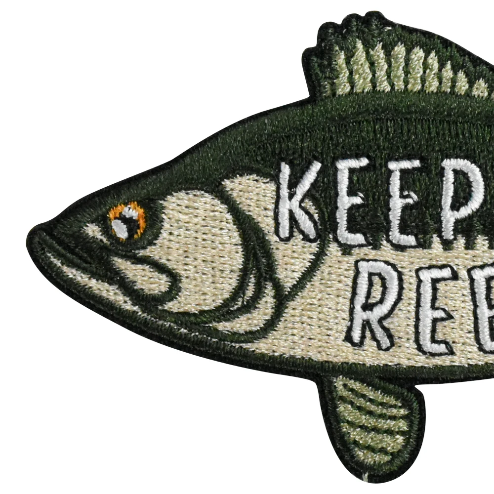 Keep It Reel Large Mouth Bass Freshwater Fish Embroidered Patch