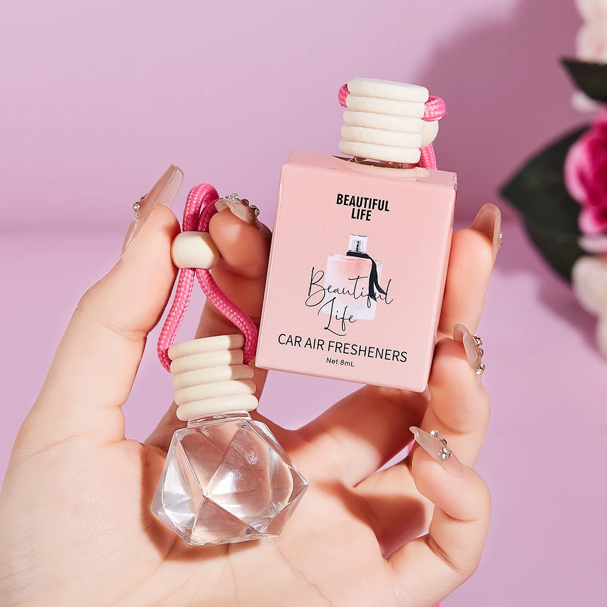 ריח רכב ורוד, אביזרי פנים לרכב, תליון בושם לרכב, ציוד לרכב, ריח לרכב באוויר טרי