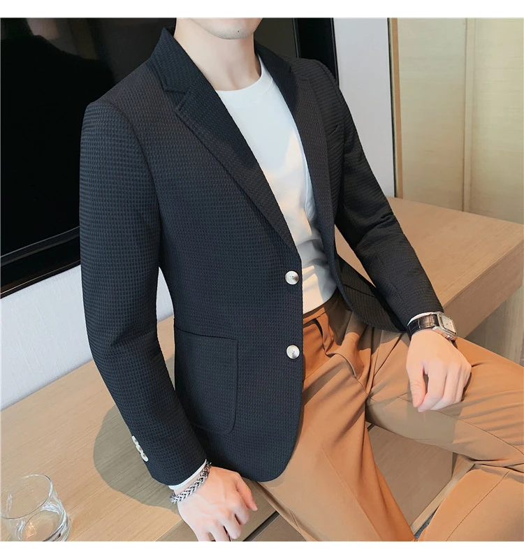 Blazer Coreano Holgado Para Hombre Estilo Casual Y Elegante En
