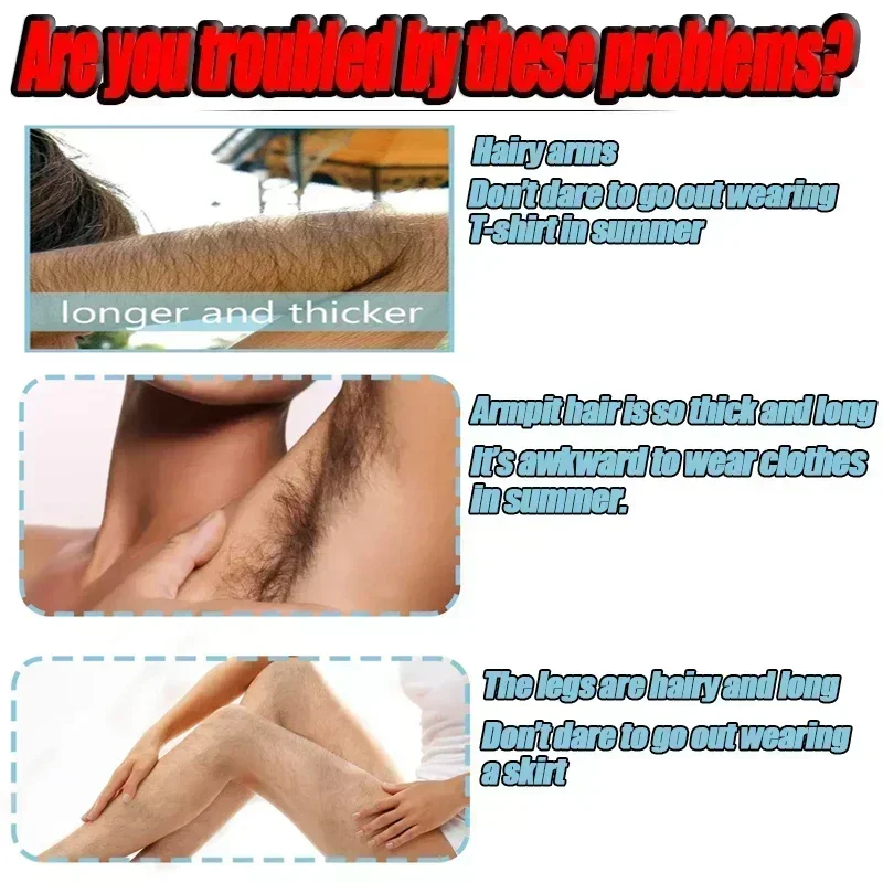 ᶠᴿᴱᴱ  Painless Hair Removal Spray Permanent Hair Removal Underarm Legs Arms Hair Growth Inhibitor Body Care Cream 3