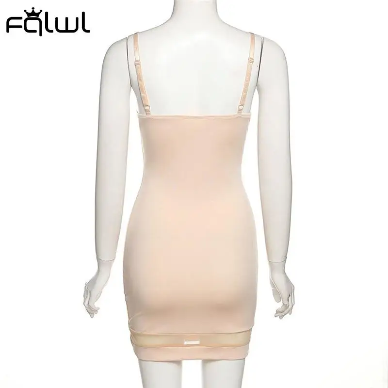 FQLWL Fall Sexy Fashion Sleeveless Dresses For Women 2021 Cami Strap  Backless Bodycon Dress Black Mini Short Party Dress Female