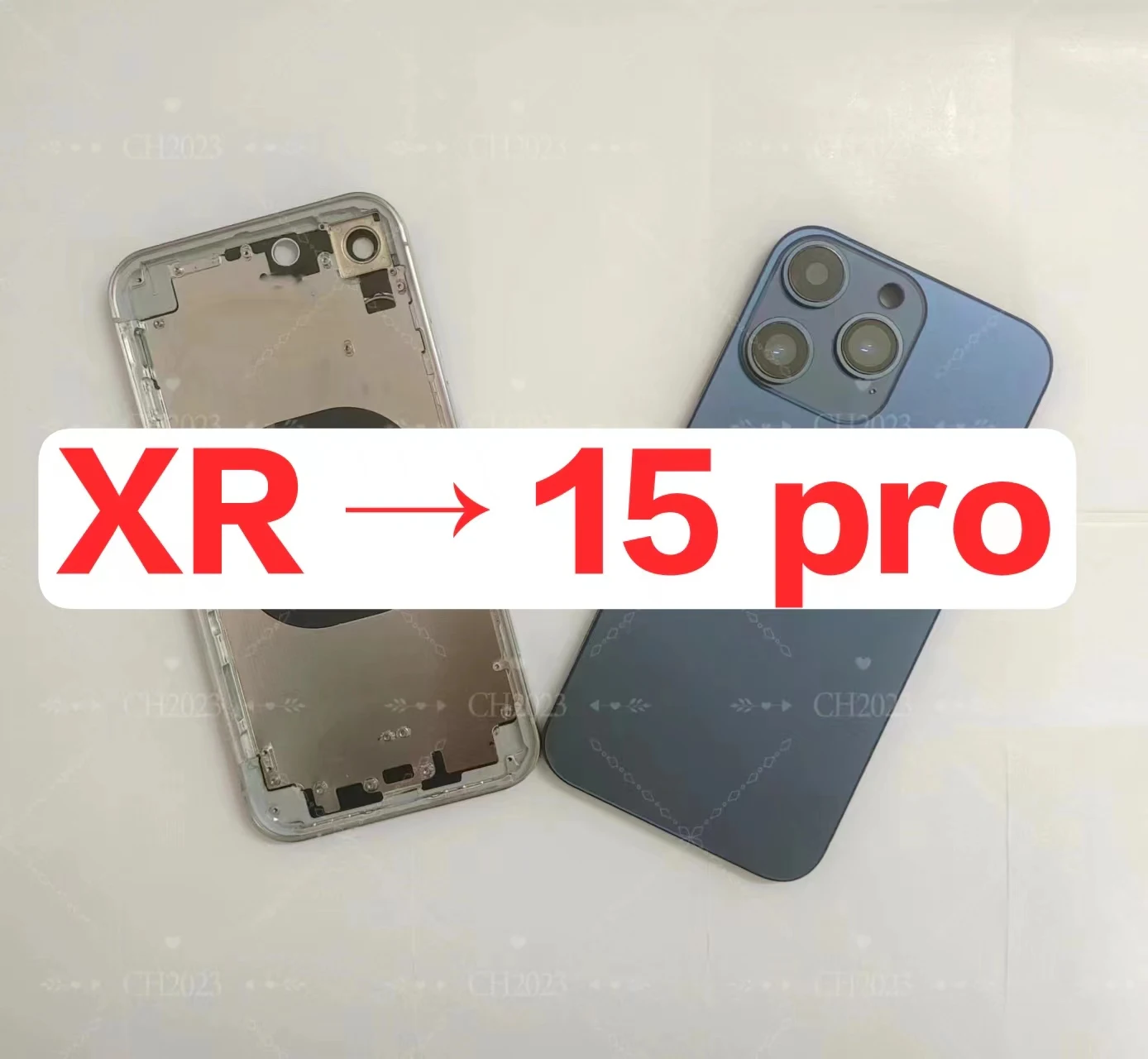 Корпус «сделай сам» для iPhone XR на 15 Pro замена батареи Midframe XR на  15PRO задняя крышка XR как 15pro титановое шасси | AliExpress