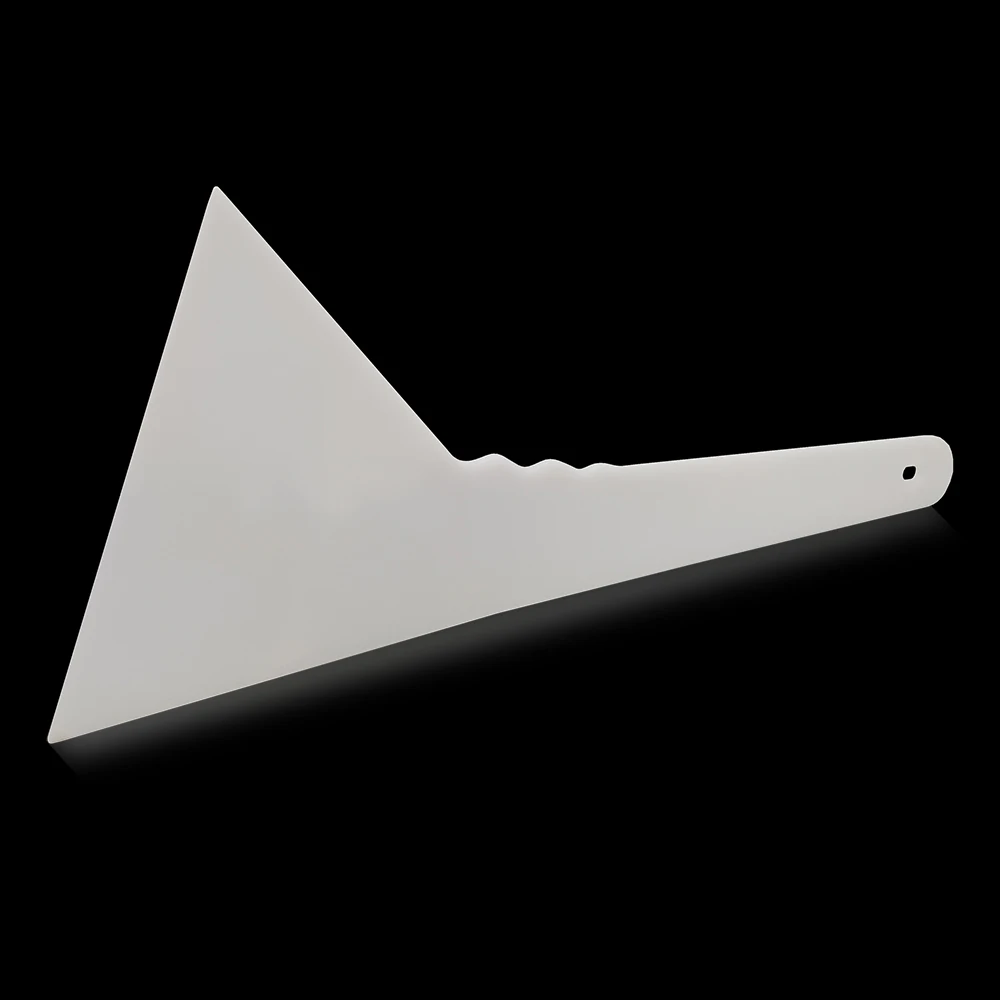 Car Wrapping Scraper Tool White Long Handle Squeegee with Curve Edge for Vinyl Film Car Wrap Window Tint Tools Auto Car Wrapping Plastic Scraper B44