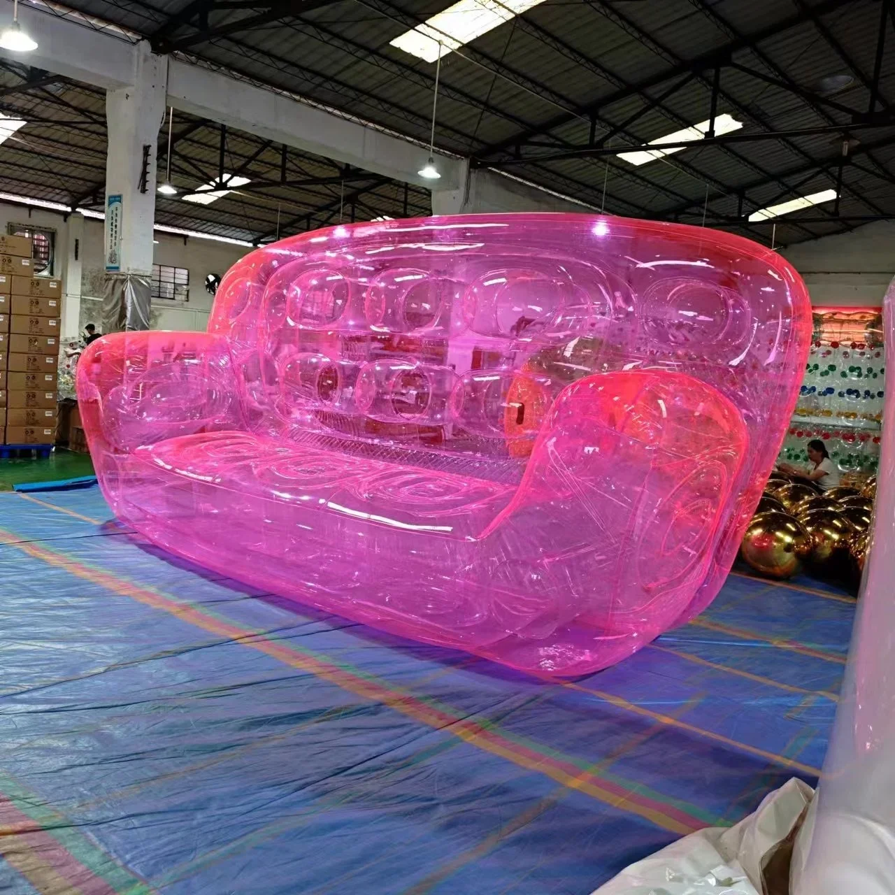 Alibaba Plastic Inflatable Couch Custom Design Logo Clear PVC4