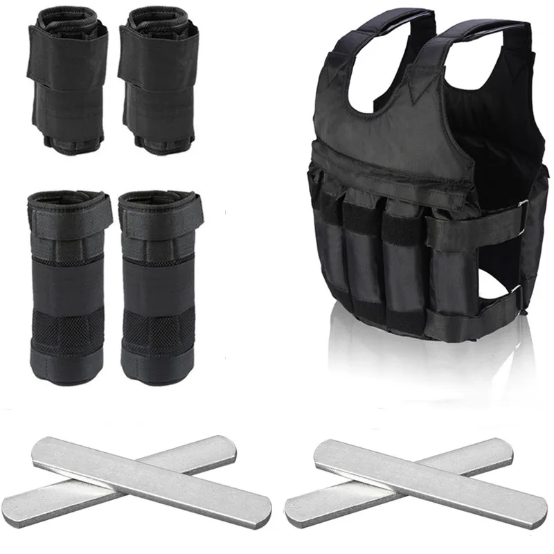 Gilet De Poids 110 Lb (50 Kg) Réglable – Oxford Noir, Fitness Et Musculation