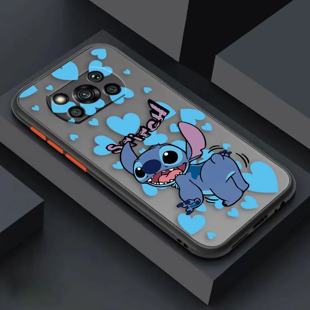thumbnail image 1 of Matte Case for Xiaomi POCO X4 X3 X2 M4 M3 M2 F4 F3 GT F2 C40 CC9 PRO 4G 5G A3 MIX4 CIVI Case Funda Lilo & Stitch Cartoon Anime, 1 of 5