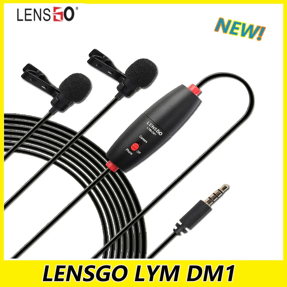 

LENSGO LYM DM1 Mini Video Microphone Omni-directional Lavalier Professional Condenser Mic for Canon Nikon Sony Camera Phone