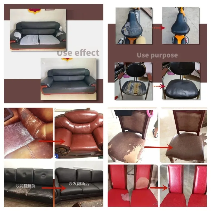 Self Adhesive Leather Patch PU Fabric Car Seat Couch Fix Hole Decal Strong Viscosity Stick-On Leather Sofa Repair Refurbishment Leather Patch Leather Repair Leather Repair Patch Leather Repair Material Self Adhesive Leather Sticker