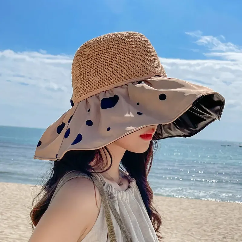 Hot Sale 2024 New Bucket Panamanian Women Four Seasons Big Brim Double-Sided Fisherman Hat Sun Visor Cap_voghion.com