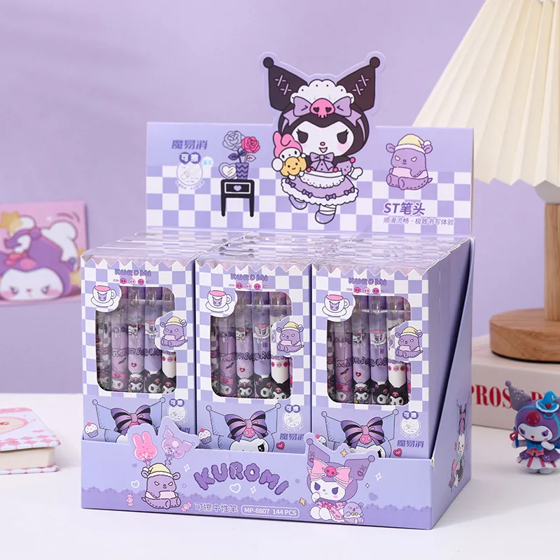 

36 шт./партия Sanrio Kawaii Kuromi стираемая гелевая ручка милые 0,5 мм синие чернила нейтральные ручки рекламный подарок Офисные и Школьные принадлежности