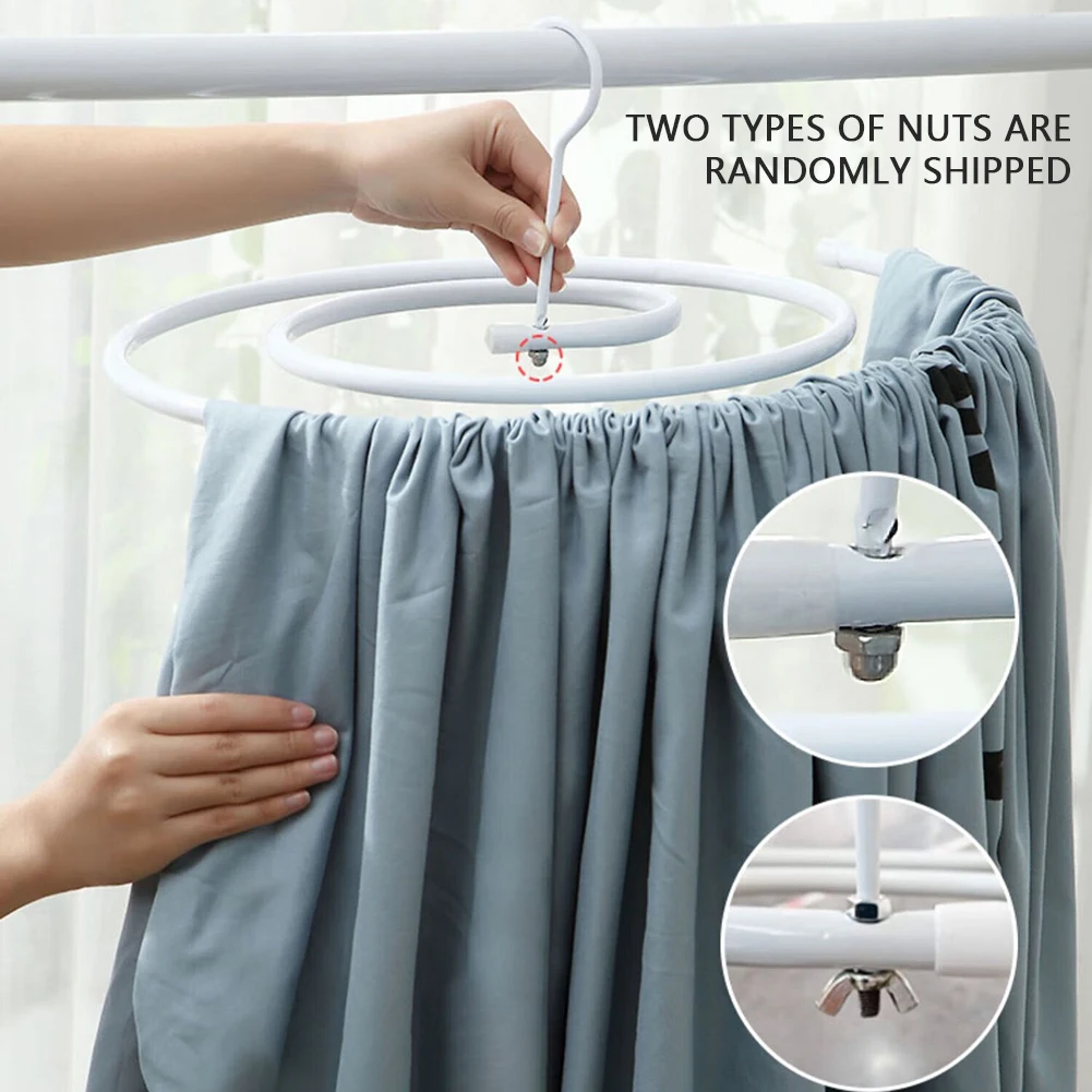 Spirals Drying Rack Space Saving Bed Sheet Hanger For Household Dorm Round Multi-functional Balcony Rotating Spirals Drying Rack 2