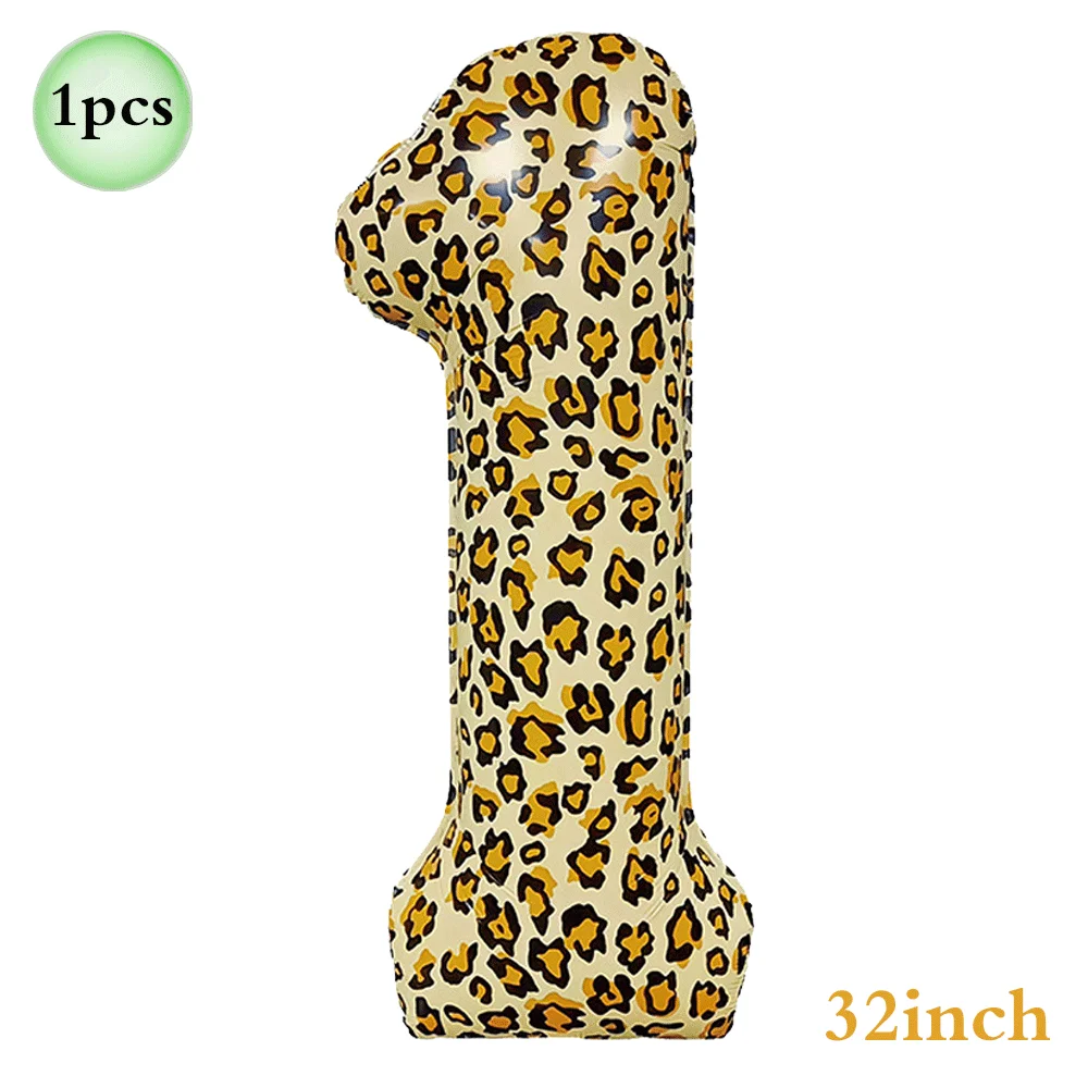 1 Stücke 32 Zoll Gepard Leopardenmuster Digitale Aluminiumfolie Ballon 1-9digitale Ballon Kinder Dschungel Safari Geburtstag Party Dekoration – Detail 7