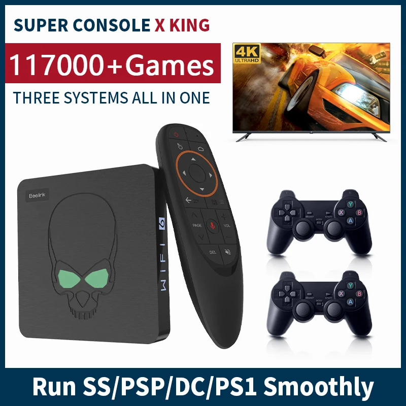 Игровая приставка Beelink супер консоль X King S922X Wi-Fi 6 игровых консолей для SS/PSP/N64/DC 117000