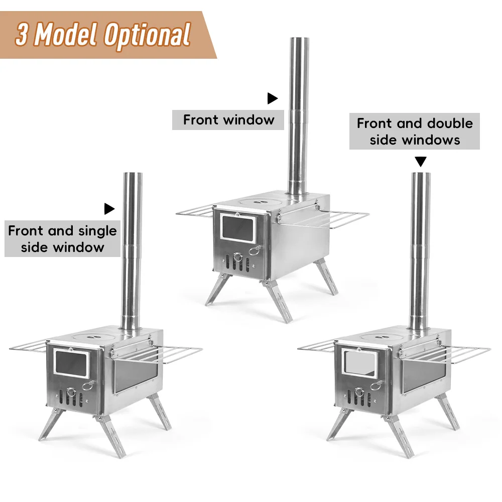 Outdoor Camping Tent Heater Wood Stove 4