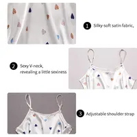 Ladies Sexy Sling Nightgown Nightdress Women's Sexy Lingerie Silk Satin Sleepwear Floral Pinting Nightwear Homewear Mini Dress - Image 5
