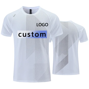 T-shirt sportive con LOGO personalizzato per uomo Camicia da jogging Allenamento fitness Palestra Abbigliamento sportivo T-shirt a maniche corte da corsa casual all'aperto