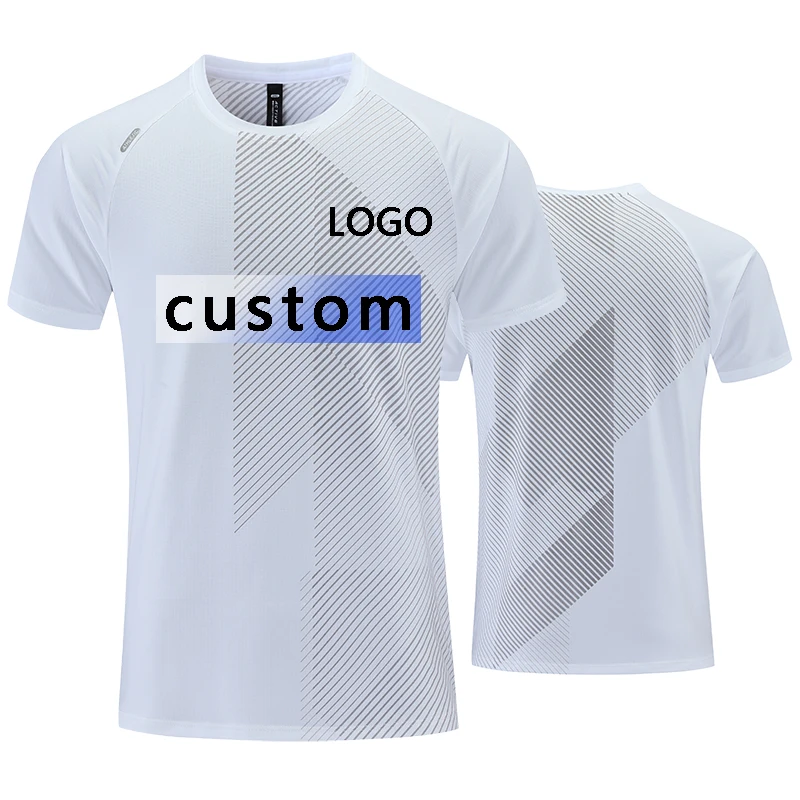 Custom LOGO Men Running T-shirt Fitness Sports Top Gym Training Shirt Jogging Casual Sportswear Quick Dry Outdoor Sports Shirt 6