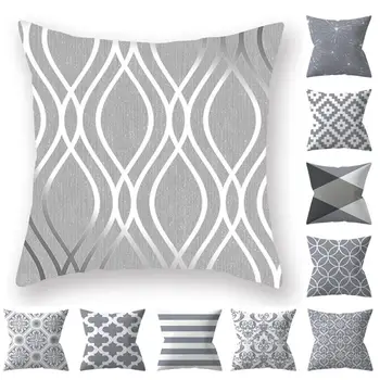 Gray Geometric Cushion Cover 1