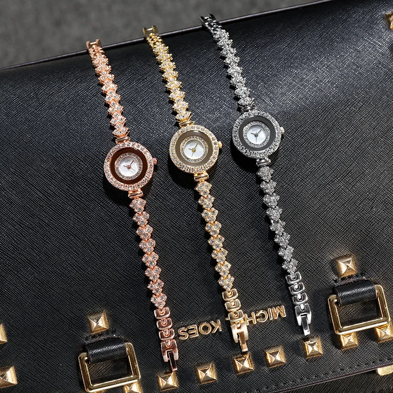 Diamond small dial spiral crown quartz watch casual simple temperament watch for women reloj mujer montre femme