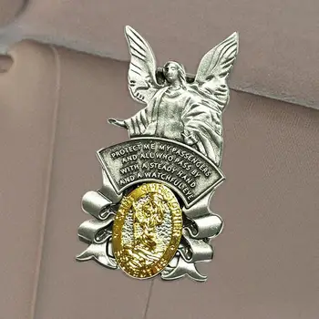 🚗 Saint Christopher & Angel Visor Clip – Car Protection Medal for Safe Travels 1