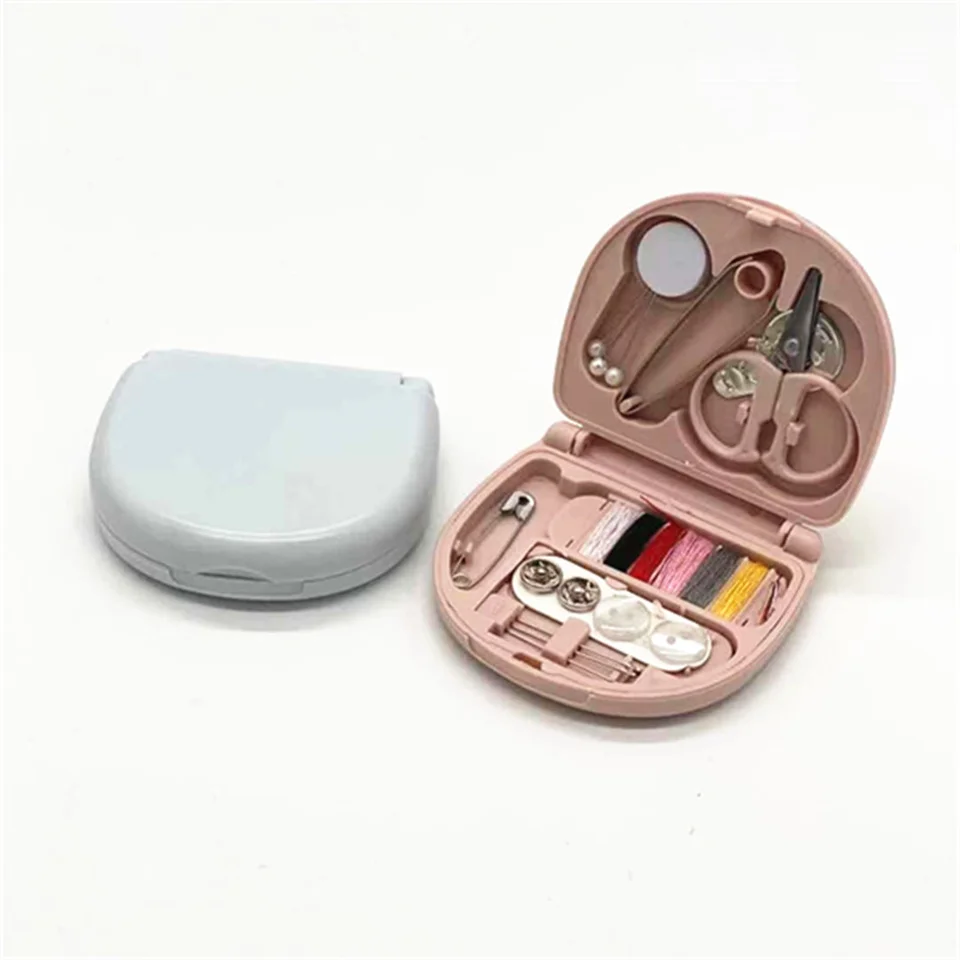 Description Picture 6 of itemPortable Travel Mini Sewing Kit Buttons Pins Storage Boxes Handmade DIY Sewing Tools Scissor Thimble Needle Threads Box Set