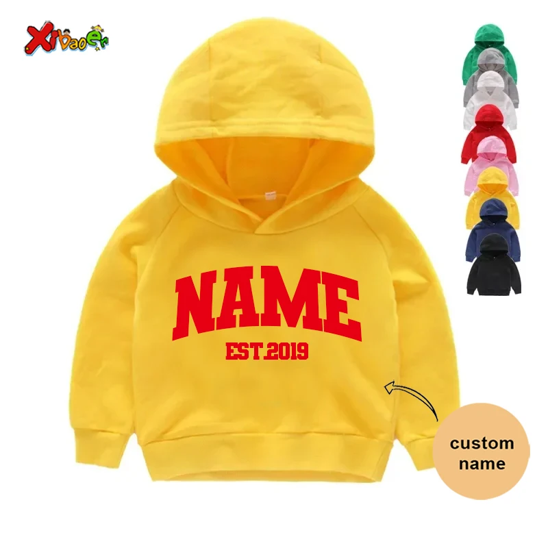 Kids Hoodies Custom Name Girls Sweatshirts Clothes Pullover Girl Sweatshirt Toddler Baby Boys Sweaters Hoodie Pullovers for Kids 2