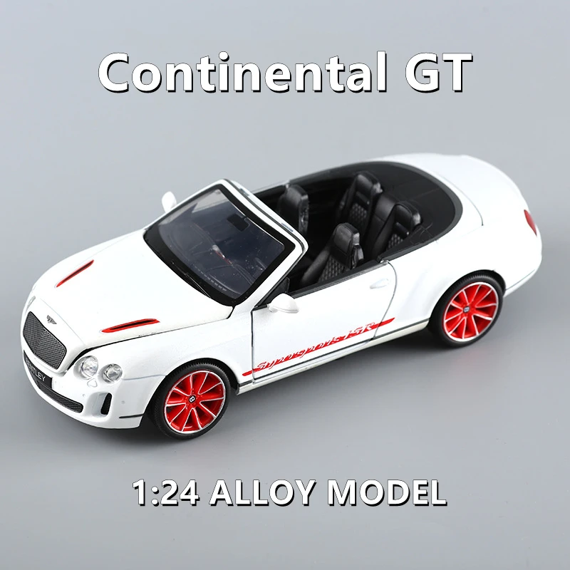 

Модель автомобиля «Континентальный GT» в масштабе 1:24, из сплава, литая металлическая игрушка, модель автомобиля, модель со звуком светильник, коллекционная игрушка, подарок