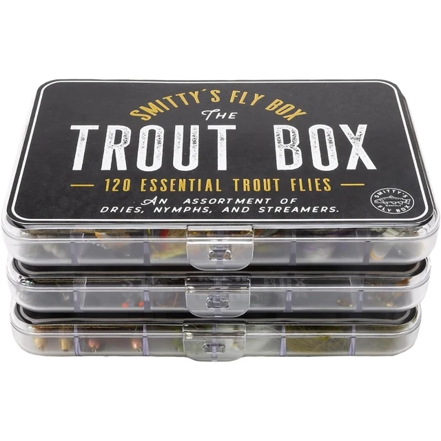 DZQ Trout Box 120 Essential Trout Flies, Assortment of Dry Flies, Nymphs  and Streamers for Fly Fishing tools box organizer - AliExpress