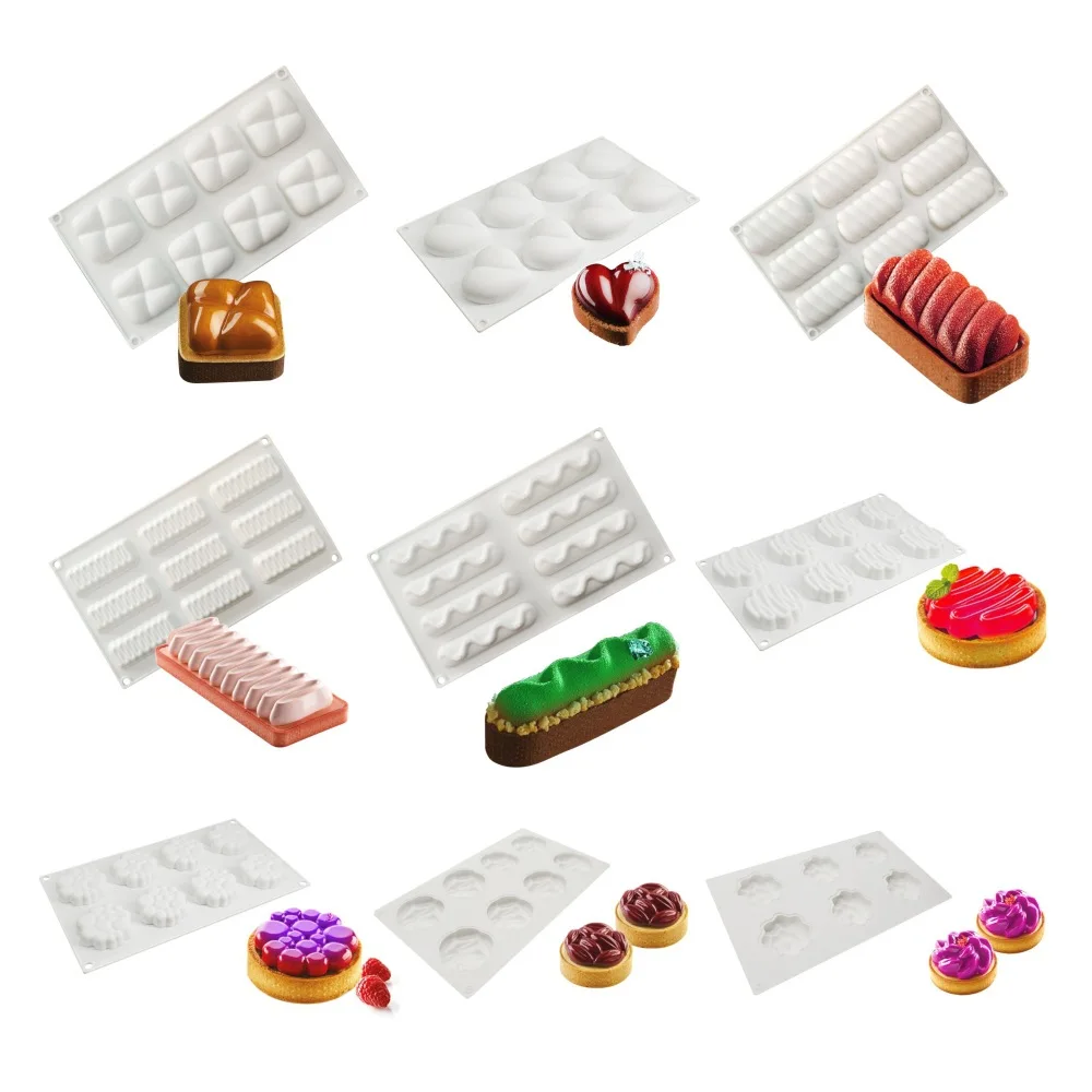

Love Quicksand Stone Love Square lotus flower cake silicone mold mousse baking mold stainless steel tower ring