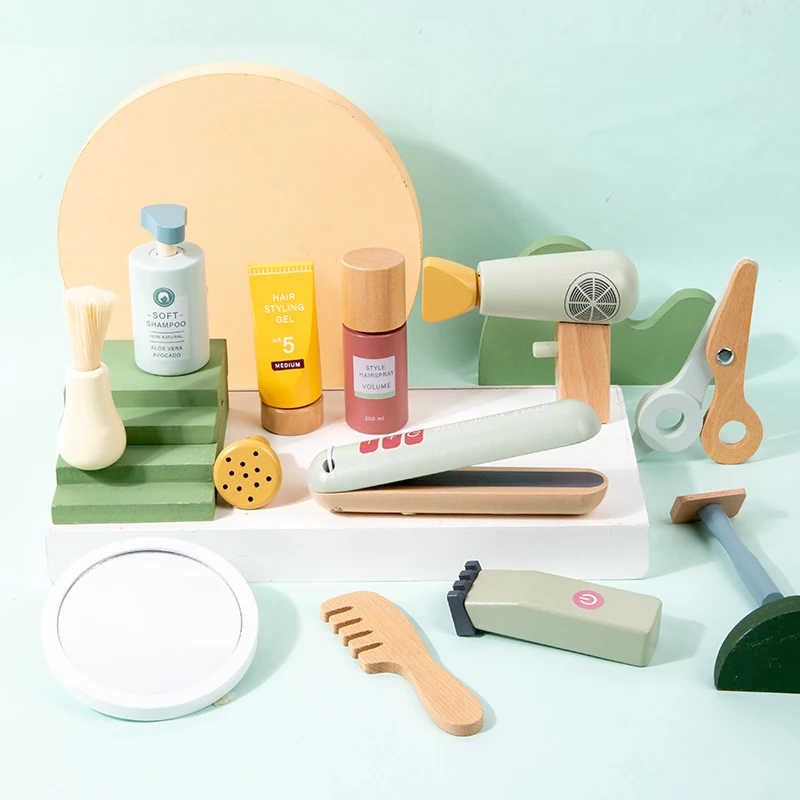 Make Up Beautiful Makeup Set Hairdressing Simulation Wooden Toy For Girls Children Dressing Cosmetic Girls Pretend Play Kid