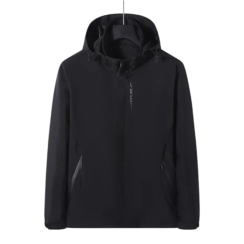 2023 New Waterproof Men's Jacket Coat Outdoor Hooded Mens Spring Jacket Windbreak Autumn Male Coat Fashion Clothing Brand  5XL