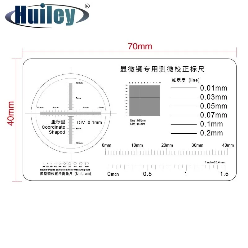CalibrationRulerTransparentFilmPETMicroscopeMicrometer