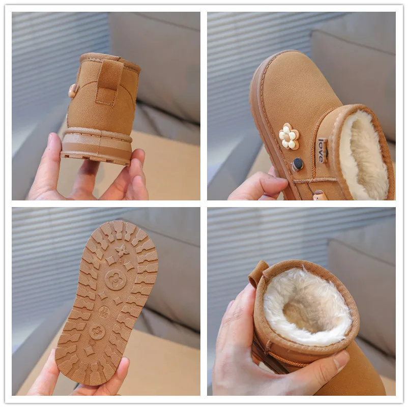 Girls Winter Snowshoes Boots Warm Plush Lining Non Slip